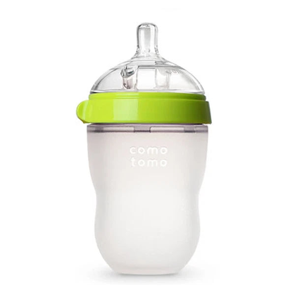 COMOTOMO Natural Silicone Baby Bottle – Anti-Colic, Breastfeeding Friendly COMO