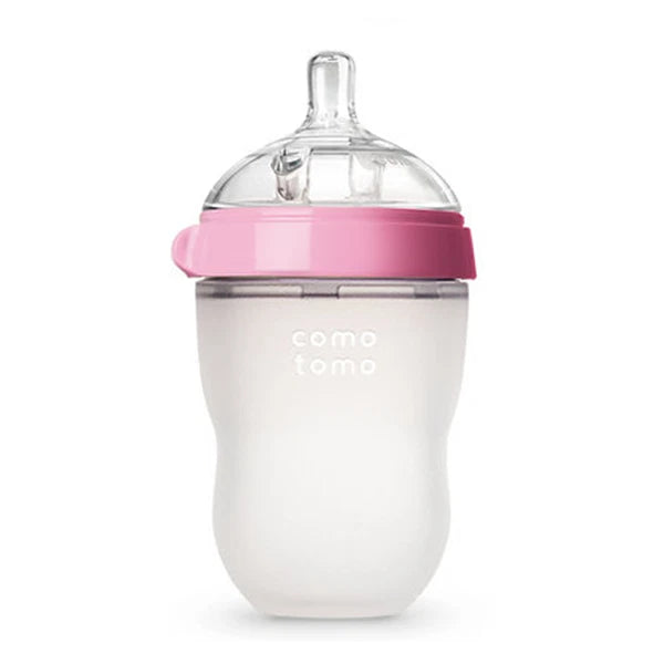 COMOTOMO Natural Silicone Baby Bottle – Anti-Colic, Breastfeeding Friendly COMO