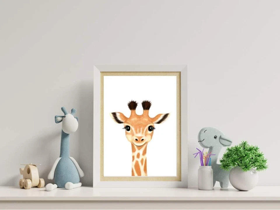 Handmade Safari Jungle Animal Nursery Art – A3 Prints – Set of 6 – Unramed Decor