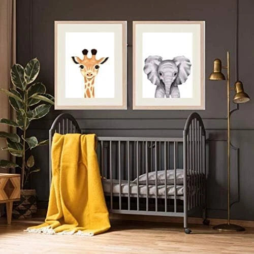 Handmade Safari Jungle Animal Nursery Art – A3 Prints – Set of 6 – Unramed Decor