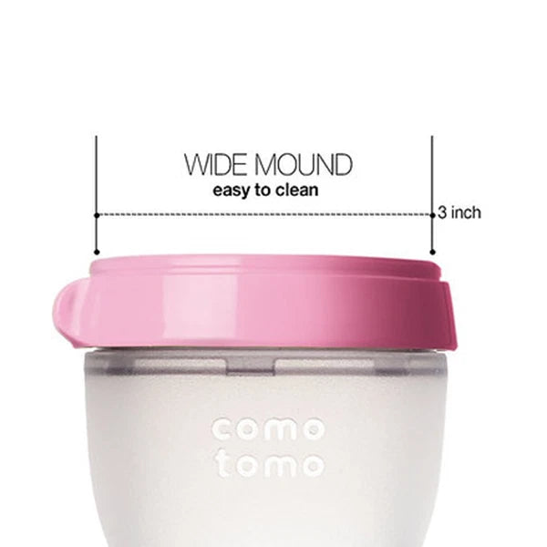 COMOTOMO Natural Silicone Baby Bottle – Anti-Colic, Breastfeeding Friendly COMO