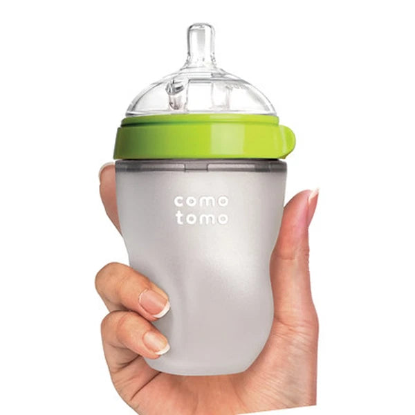 COMOTOMO Natural Silicone Baby Bottle – Anti-Colic, Breastfeeding Friendly COMO