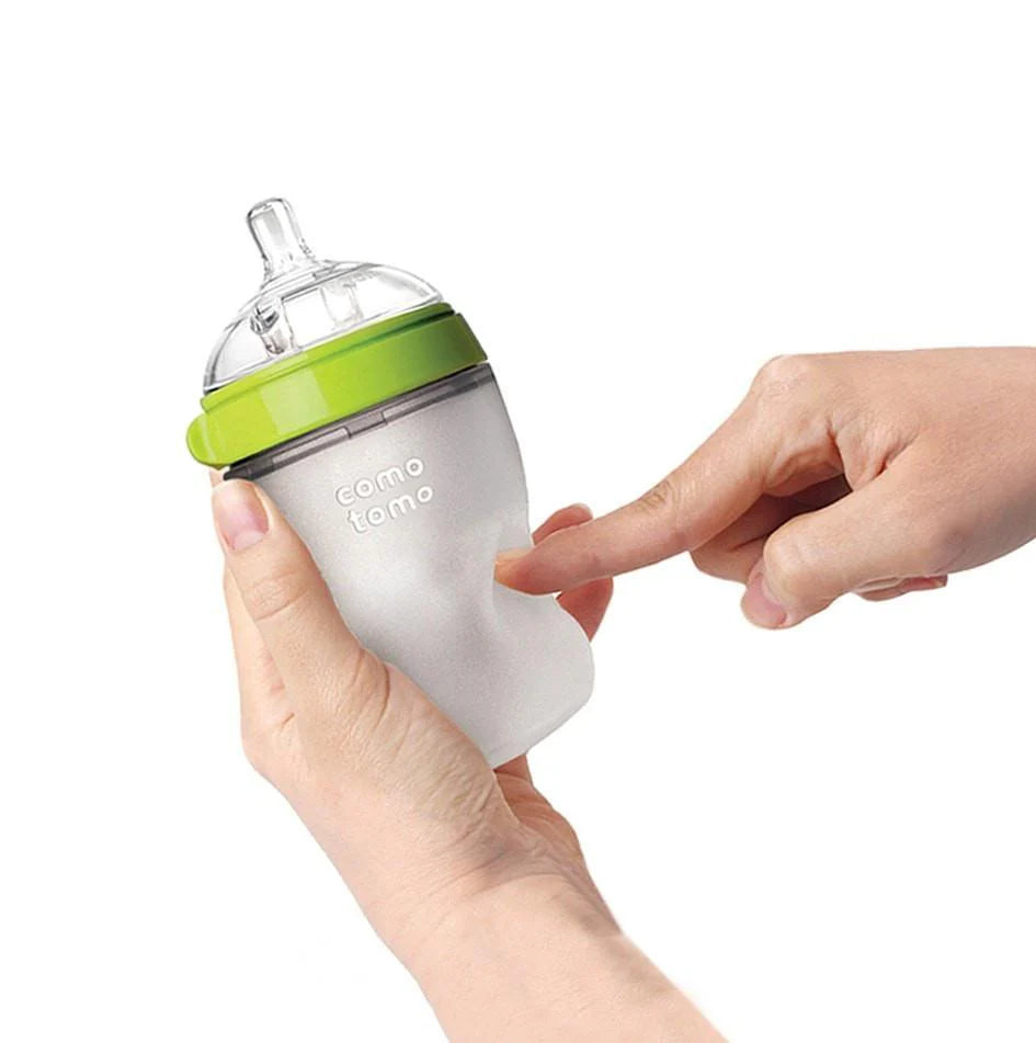 COMOTOMO NATURAL SILICONE BABY BOTTLE 150ML GREEN