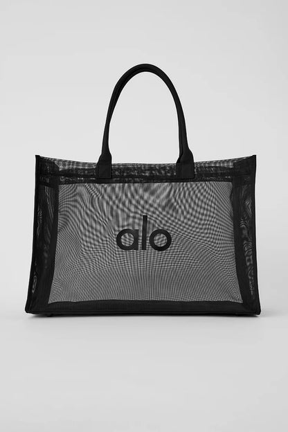 Alo Sheer Tote Bag | Black & Clear