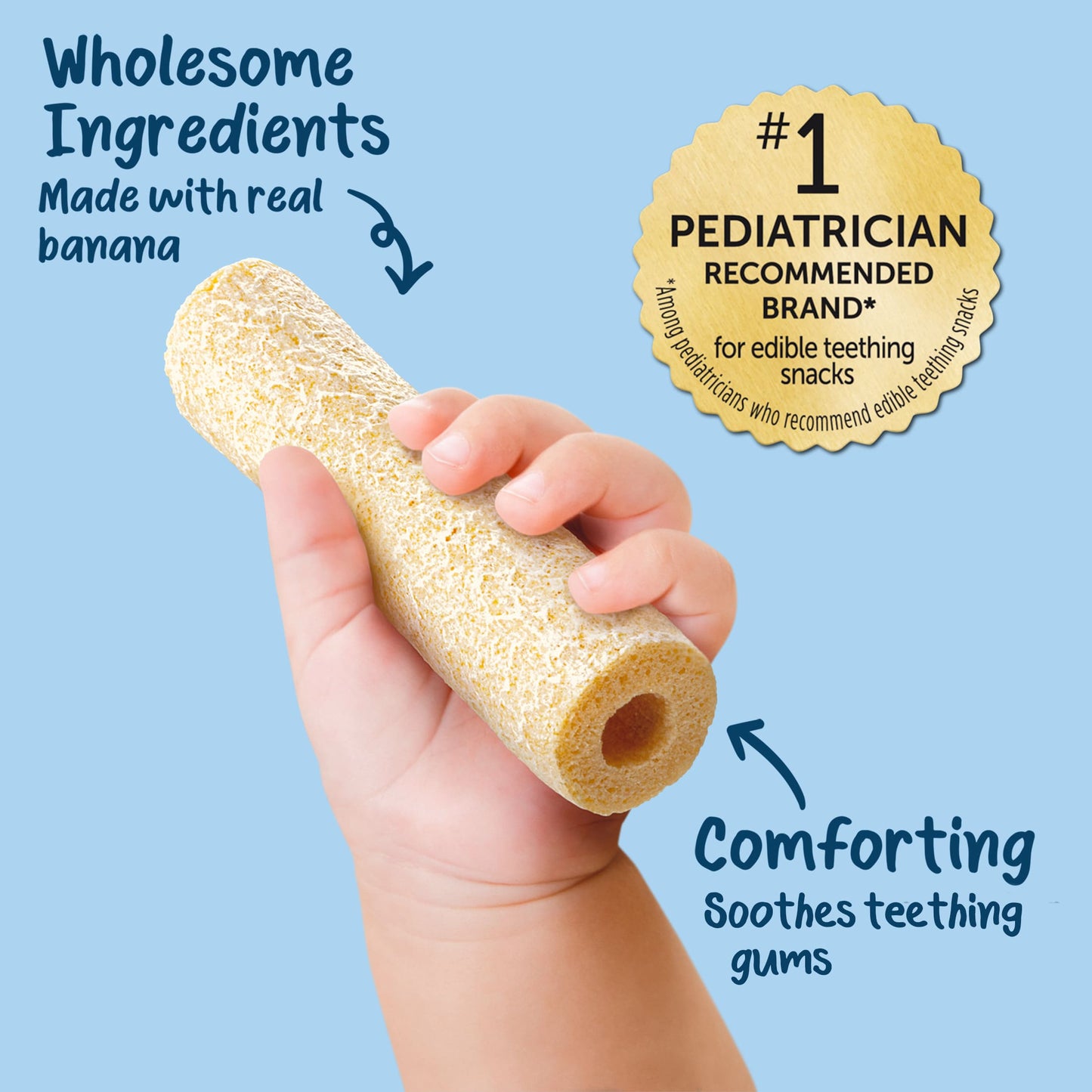 Gerber Soothe 'N' Chew, Baby Rusk, Teething Sticks - Banana