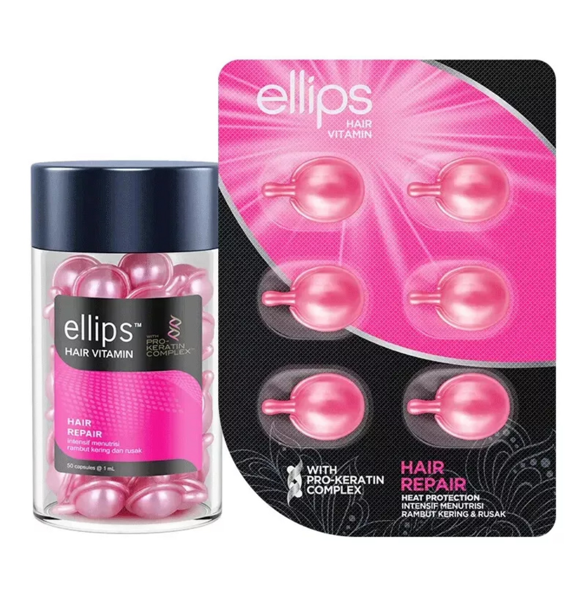 ELLIPS HAIR VITAMIN KERATIN OIL - HAIR REPAIR TREATMENT, HEAT PROTECTION - Bali