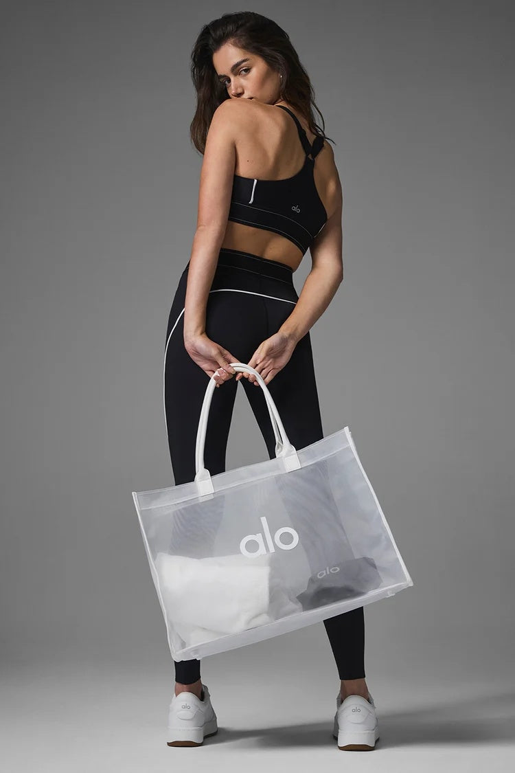 Alo Sheer Tote Bag | Black & Clear