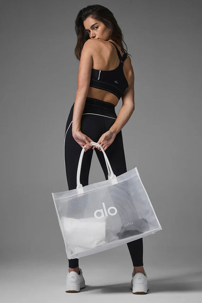 Alo Sheer Tote Bag | Black & Clear