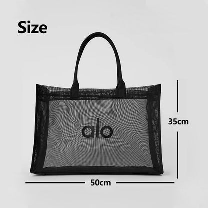 Alo Sheer Tote Bag | Black & Clear