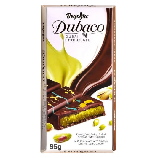 DUBACO DUBAI CHOCOLATE PISTACHIO CREAM BEYOGLU 95G BLOCK - VIRAL DUBAI CHOC