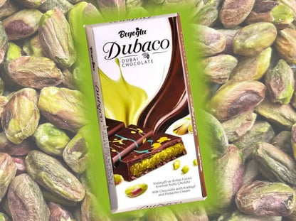 DUBACO DUBAI CHOCOLATE PISTACHIO CREAM BEYOGLU 95G BLOCK - VIRAL DUBAI CHOC