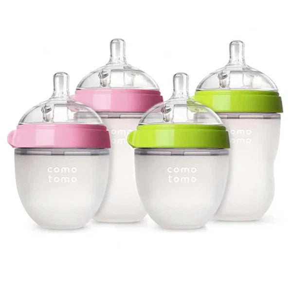 COMOTOMO Natural Silicone Baby Bottle – Anti-Colic, Breastfeeding Friendly COMO