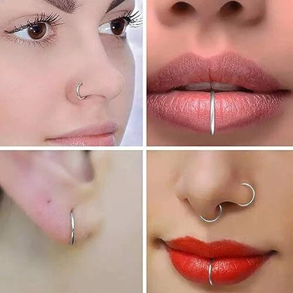 40x SURGICAL STEEL NOSE RING : HOOP STUD BODY PIERCING MULTICOLOUR FAUX BULK