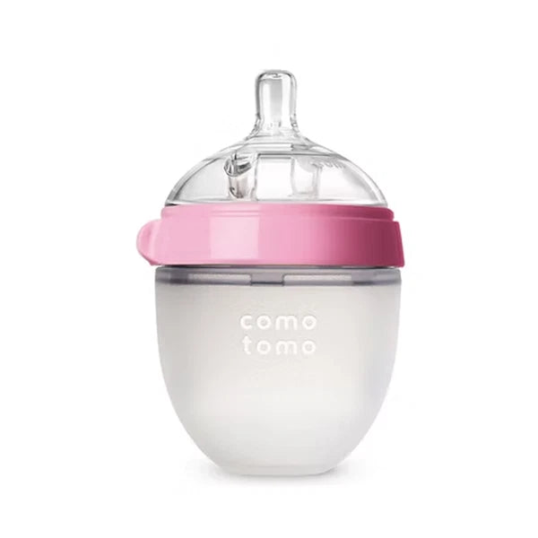 COMOTOMO Natural Silicone Baby Bottle – Anti-Colic, Breastfeeding Friendly COMO