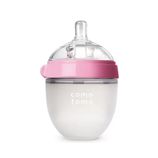 COMOTOMO Natural Silicone Baby Bottle – Anti-Colic, Breastfeeding Friendly COMO